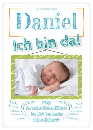 Geburtskarte Stil "Daniel"