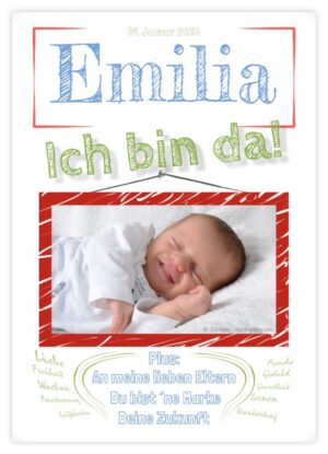 Geburtskarte Stil "Emilia"