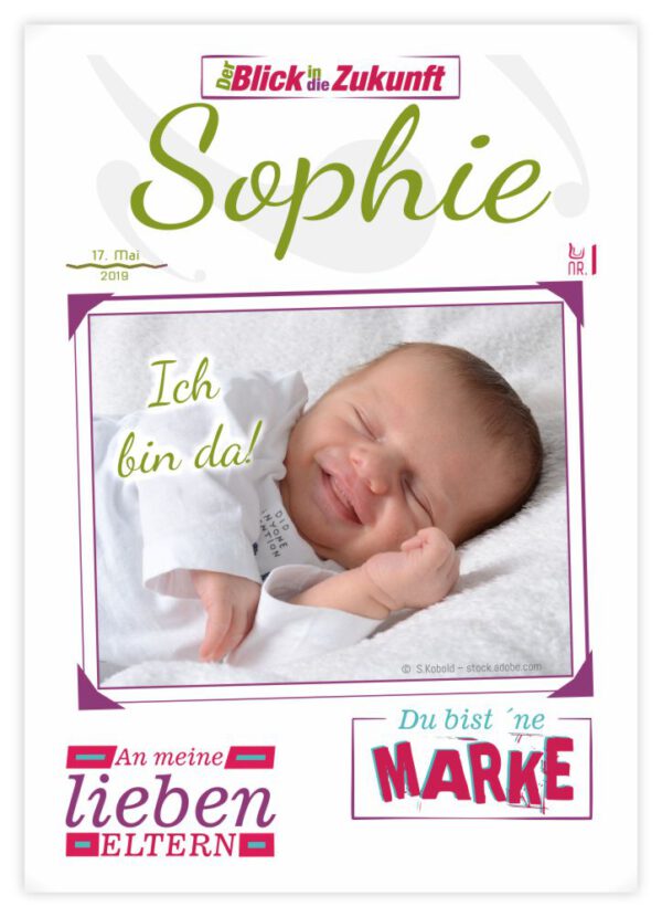 Geburtskarte Stil "Sophie"