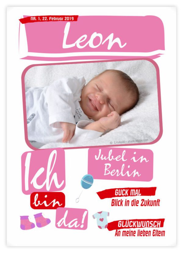 Geburtskarte Stil "Leon"