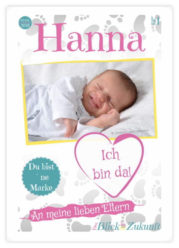 Geburtskarte Stil "Hanna"