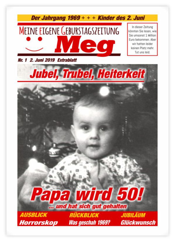 Geburtstagszeitung S mit Cover "Klassisch"